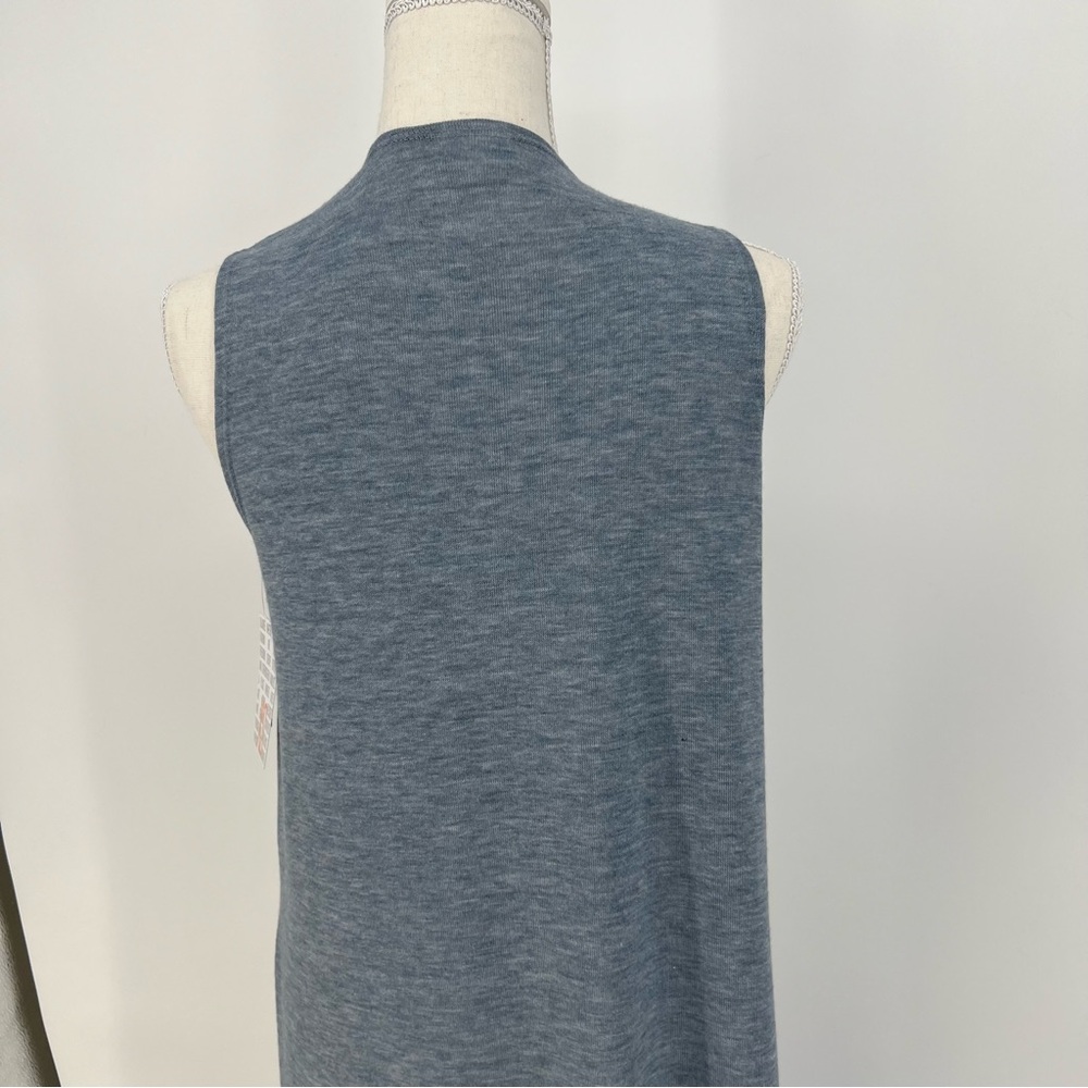 Lularoe Vest Womens XS Blue White Joy Duster Sweater Sleeveless Cardigan Ladies - Picture 5 of 10